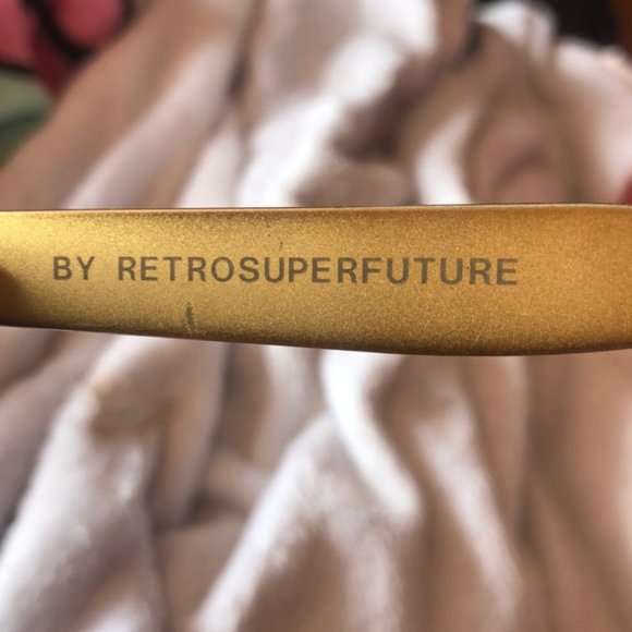 Retrosuperfuture black and gold sunglasses main image 4